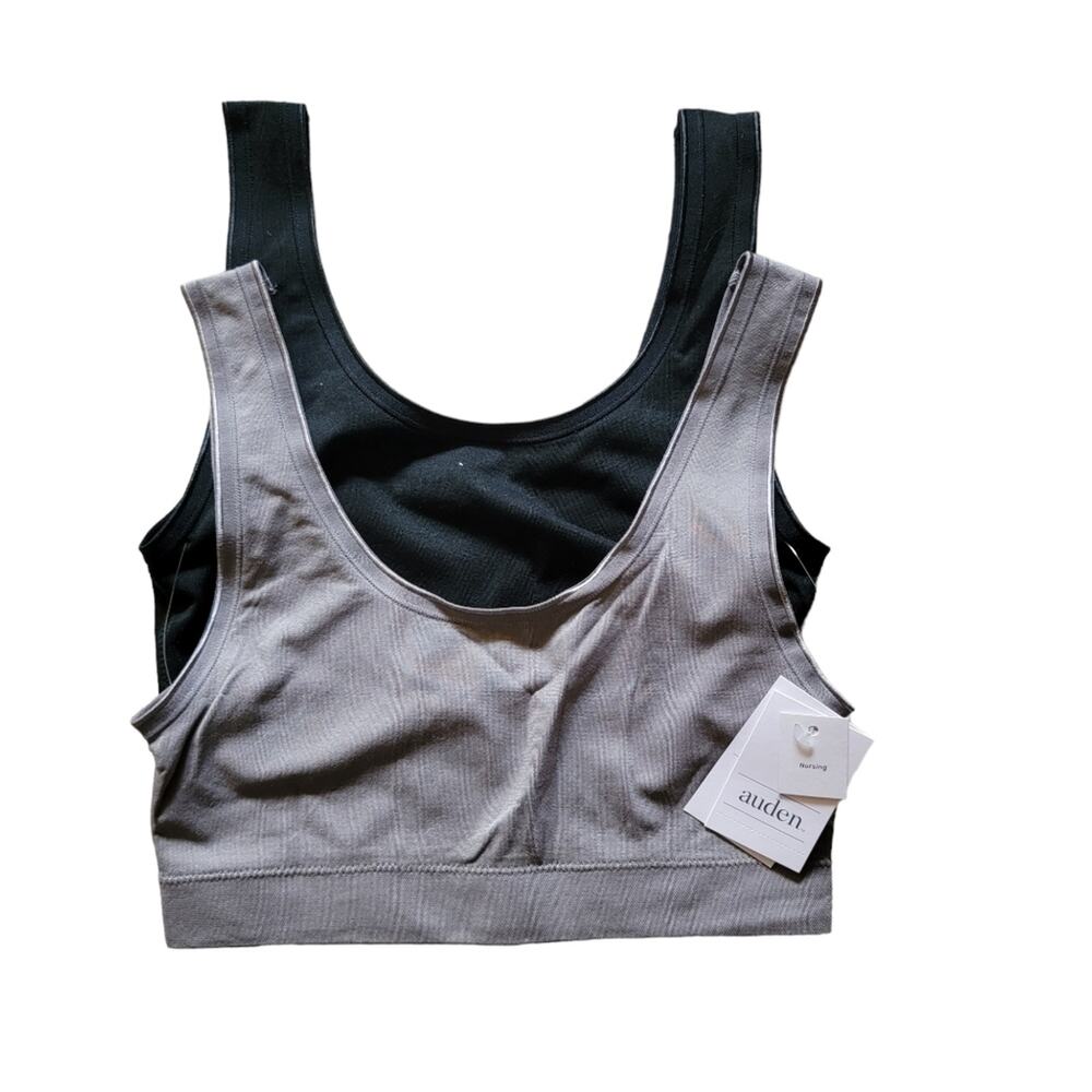 Auden 2 Pack Grey/Black Unlined Seamless Nursing Bras Size XS NWT